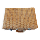 Vintage wicker suitcase