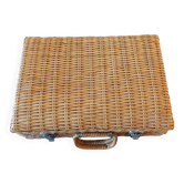 Vintage wicker suitcase