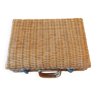 Vintage wicker suitcase