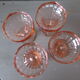 4 old ice cream cups/pink glass dessert