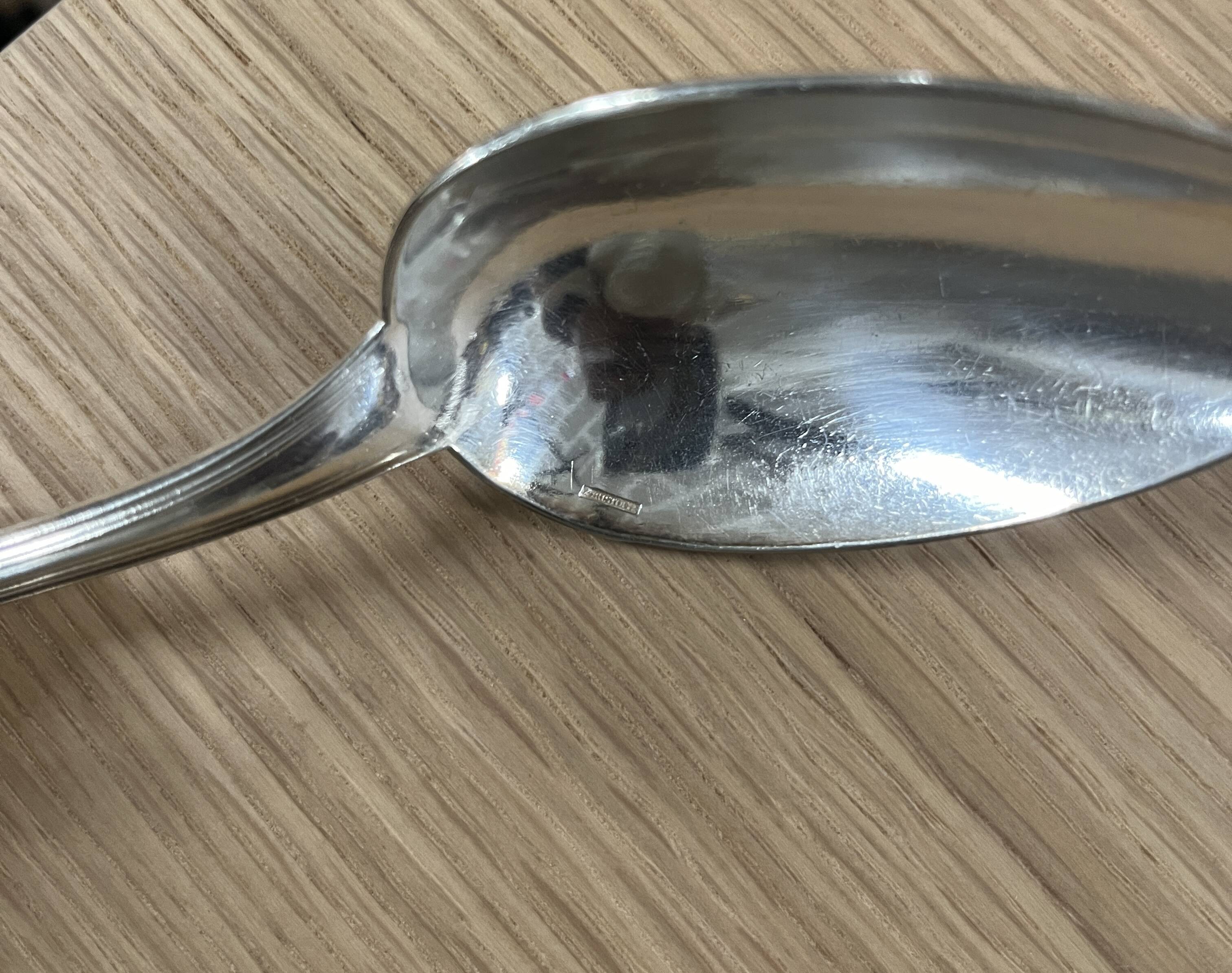 Set of 12 cutlery signed Christofle model Spatours in silver metal