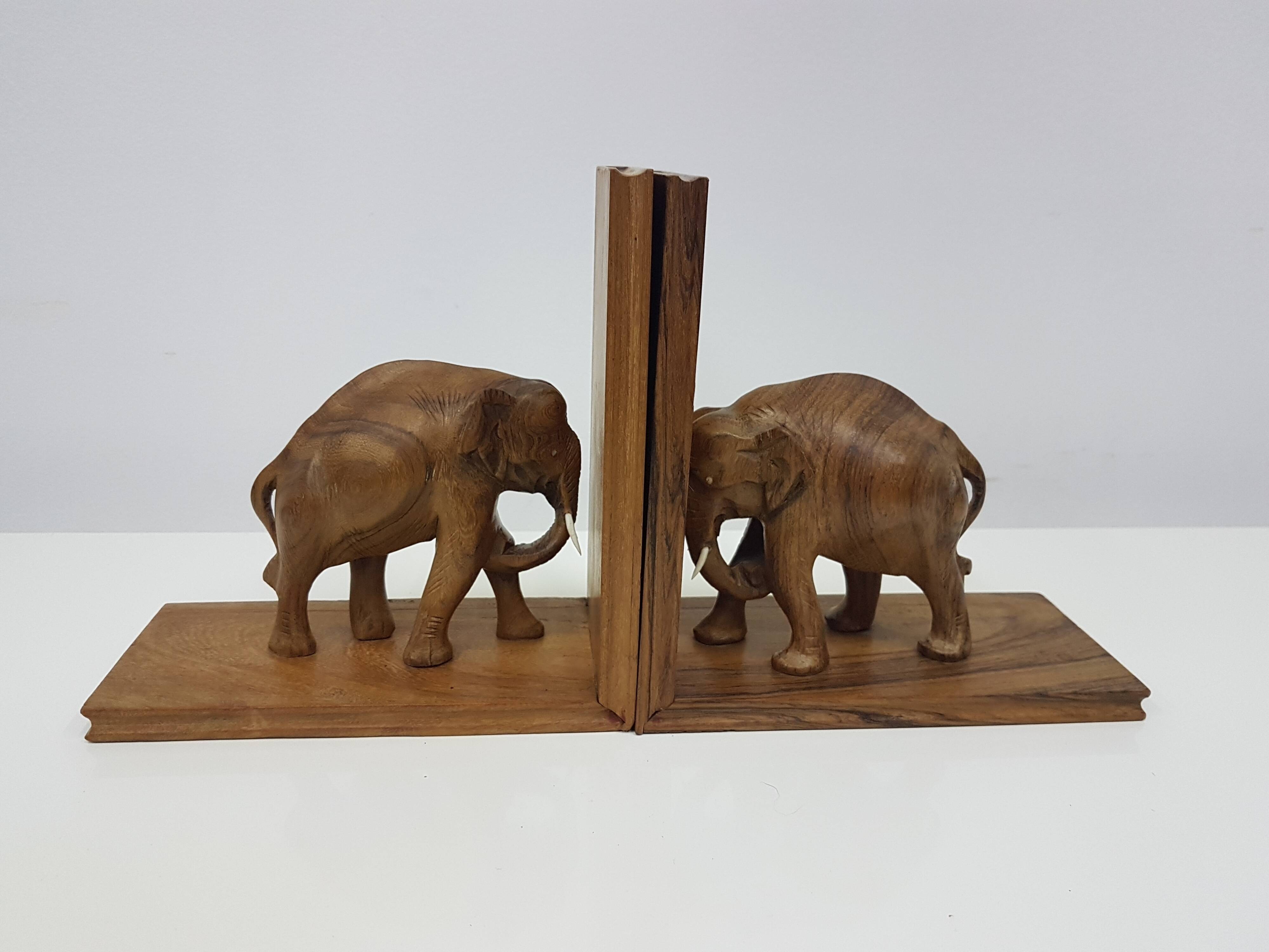 Elephant bookends, 1960s.