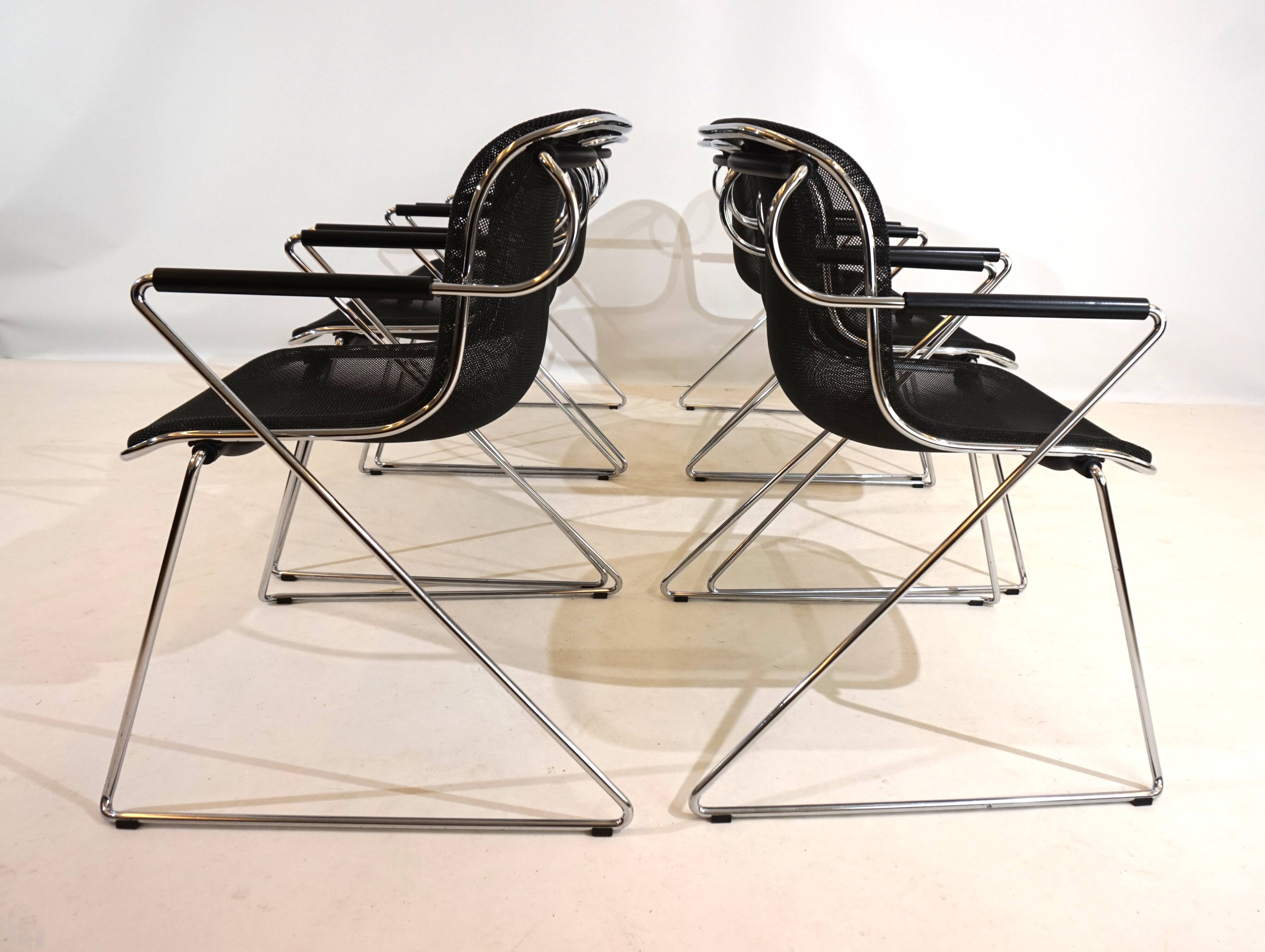 Set of 6 Castelli Penelope dining/conference chairs by Charles Pollock