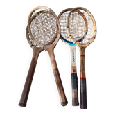 4 raquettes de tennis vintage en bois