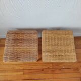 Rattan bedside tables