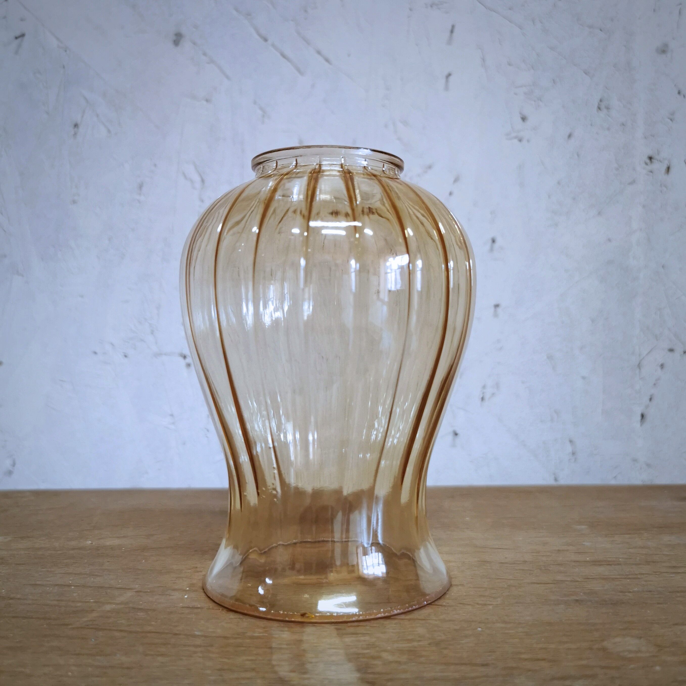 Set of 7 amber glass globes