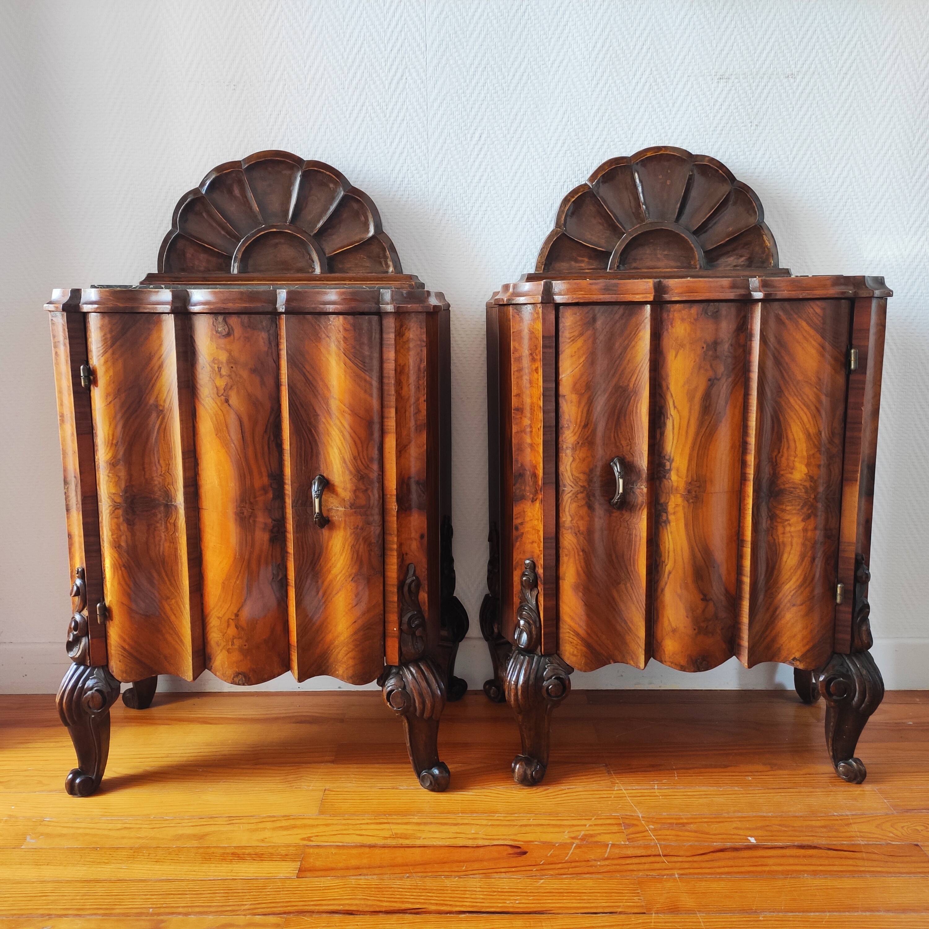 Pair of Italian Art Deco bedside tables