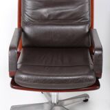 Pair of leather visitor armchairs by Eugen Schmidt