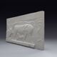 Plaster depicting two cows and a calf, based on an Egyptian fresco.