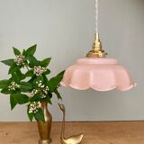 Vintage pendant lamp in pink opaline