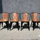 4 chaises en métal noir et bois