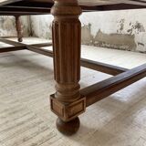 Solid walnut farmhouse castle table 1900 XXL