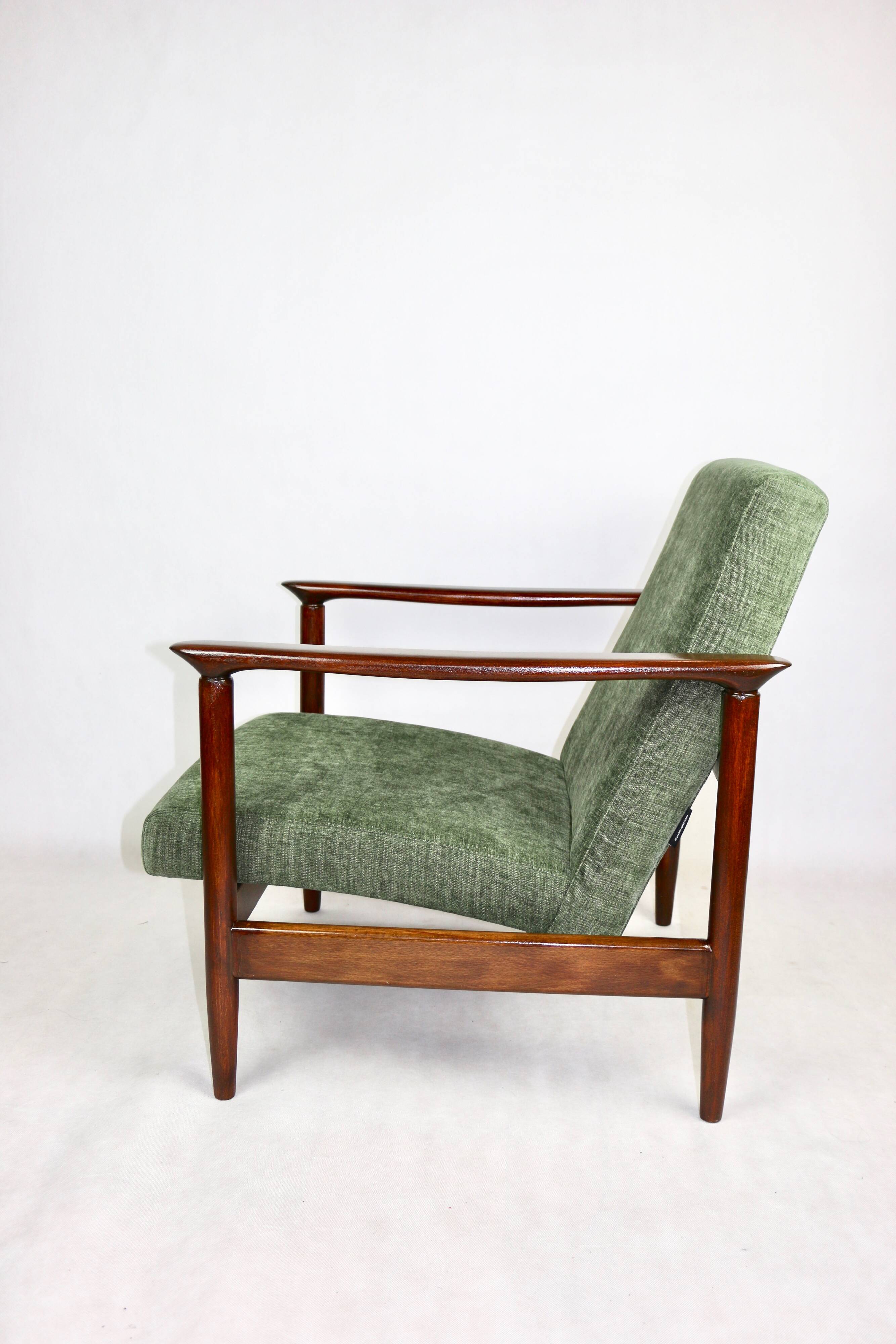 Green Olive GFM-142 Armchair by Edmund Homa, 1970s