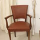 Pair of vintage bridge armchairs year 60 in imitation rust leather.