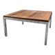 Table basse noyer et chrome moderniste
