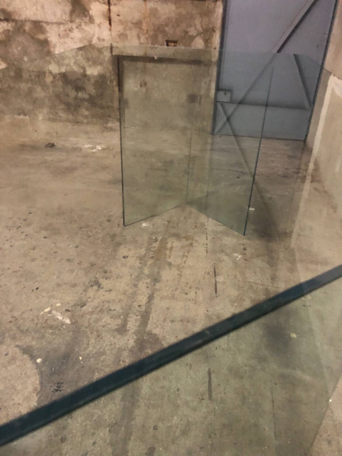 Post modern tempered glass table circa 1980