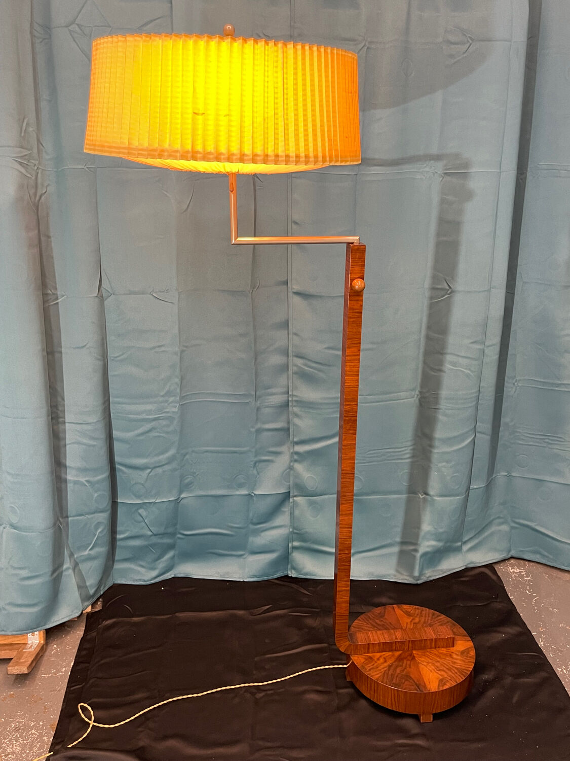 Floor lamp, art deco reader 1930 rosewood