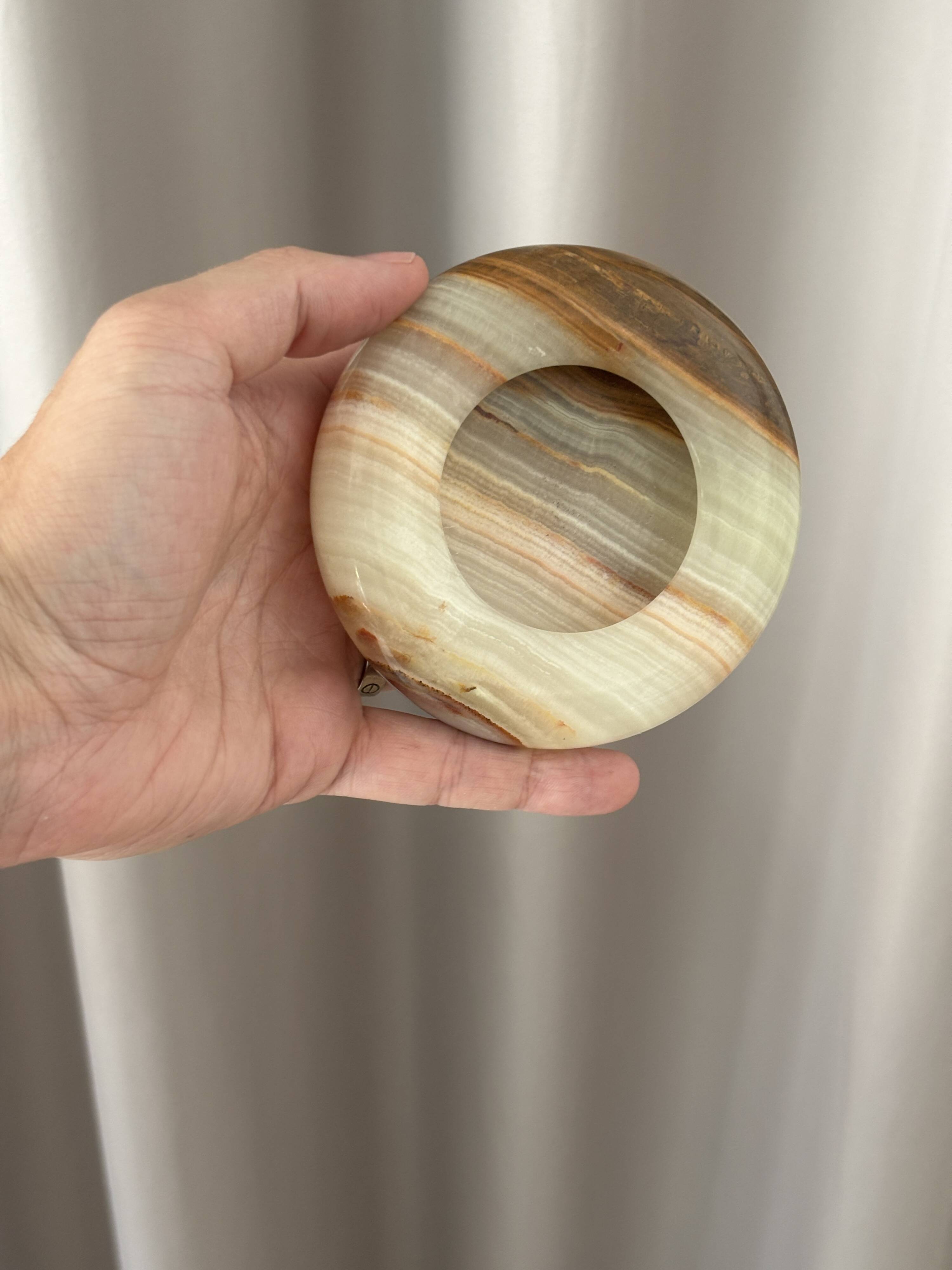 Pair of Vintage Italian Onyx Ashtrays / Catchall Dishes – 1970s