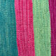 Turkish kilim cushion with stripes green red orange and blue 50x50cm
