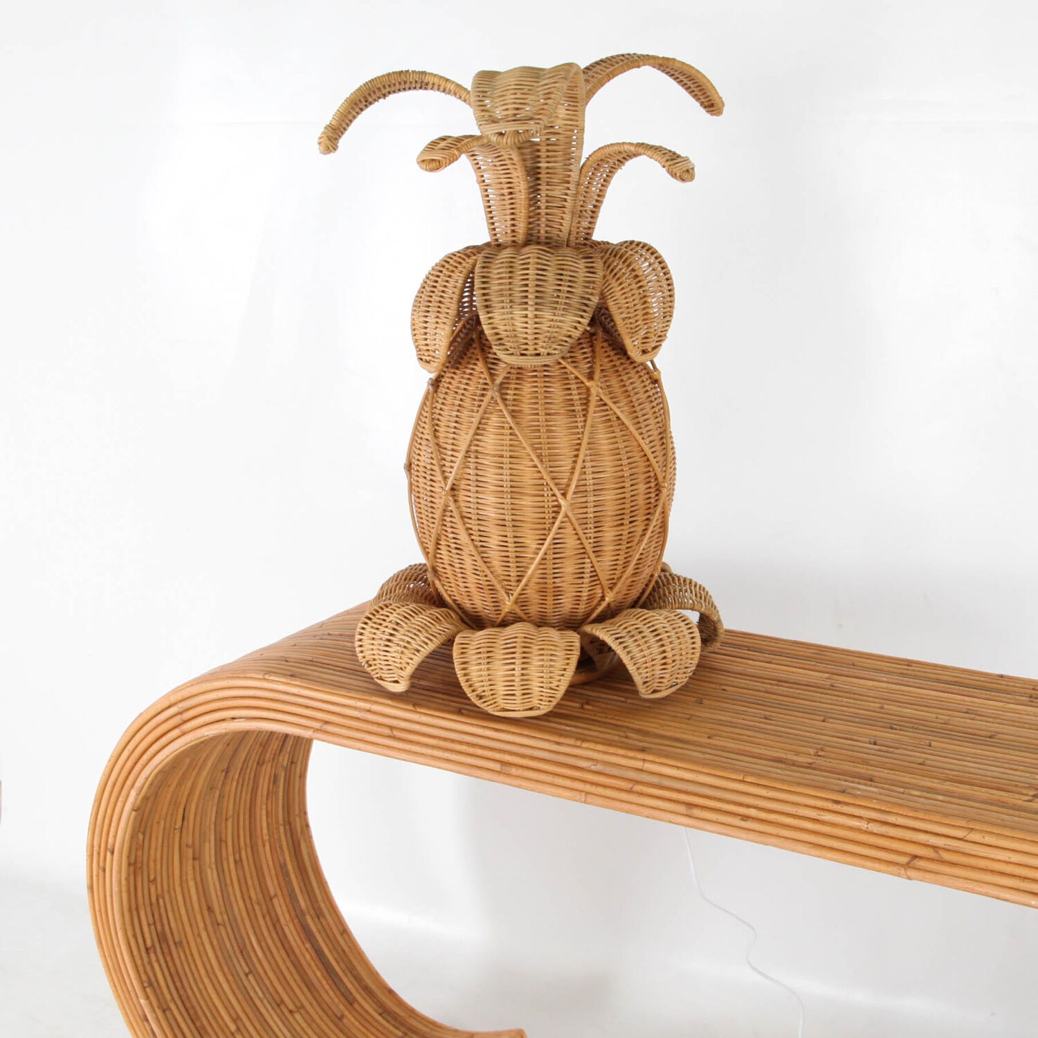 "Rattan 'pineapple' lamps"