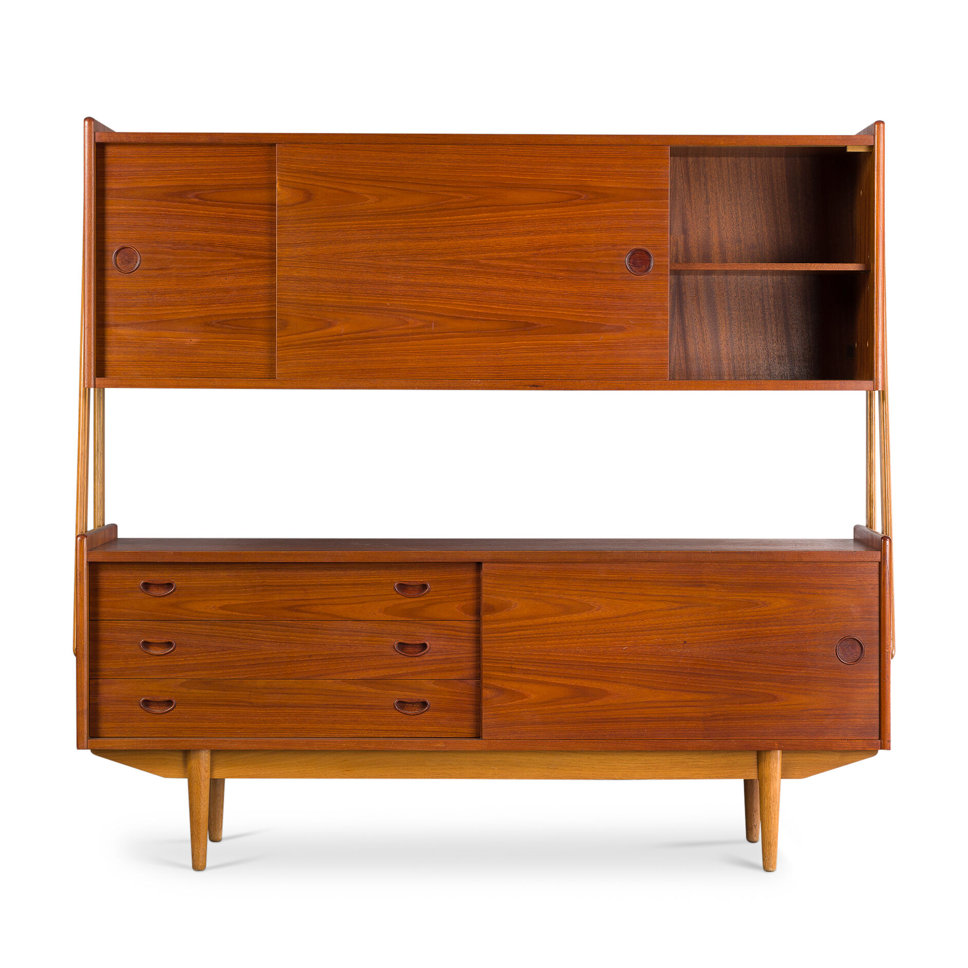 Mid-century teak & oak highboard from Skovby, 1960s