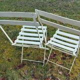 Set of two antique folding garden chairs, ideal for small balconies