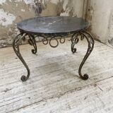 René Drouet coffee table in metal and black marble