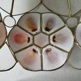 Lustre en nacre coquillages et laiton des années 60