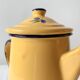 Old coffee maker in yellow enameled sheet metal - olive decor