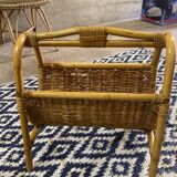Rattan magazine rack