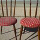 Chaises vintage, pieds compas, les 2