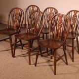 Set Of 6 Windsor Wheelback Chairs