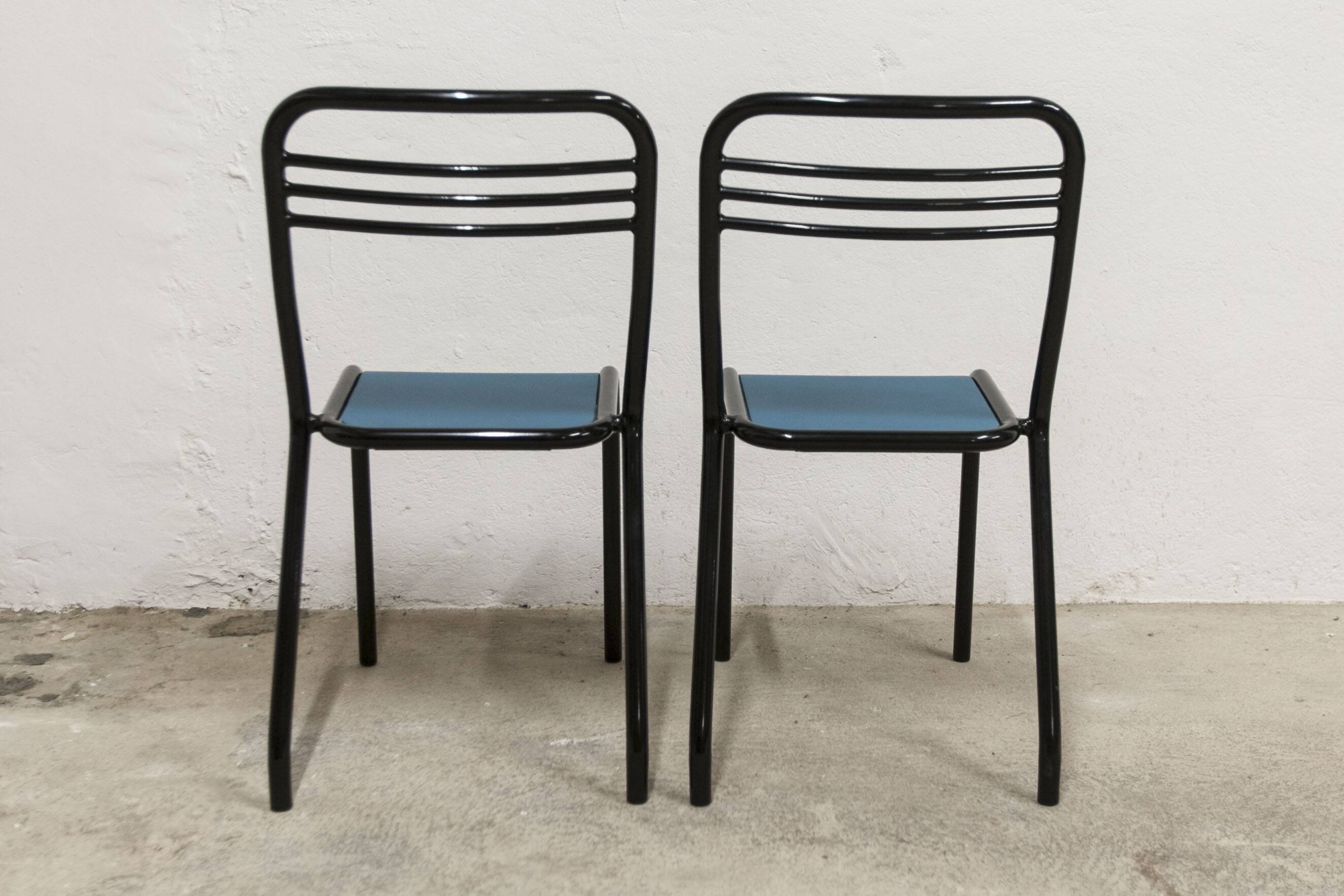 Pair of restored Jean Pauchard Tolix chairs, 1960s
