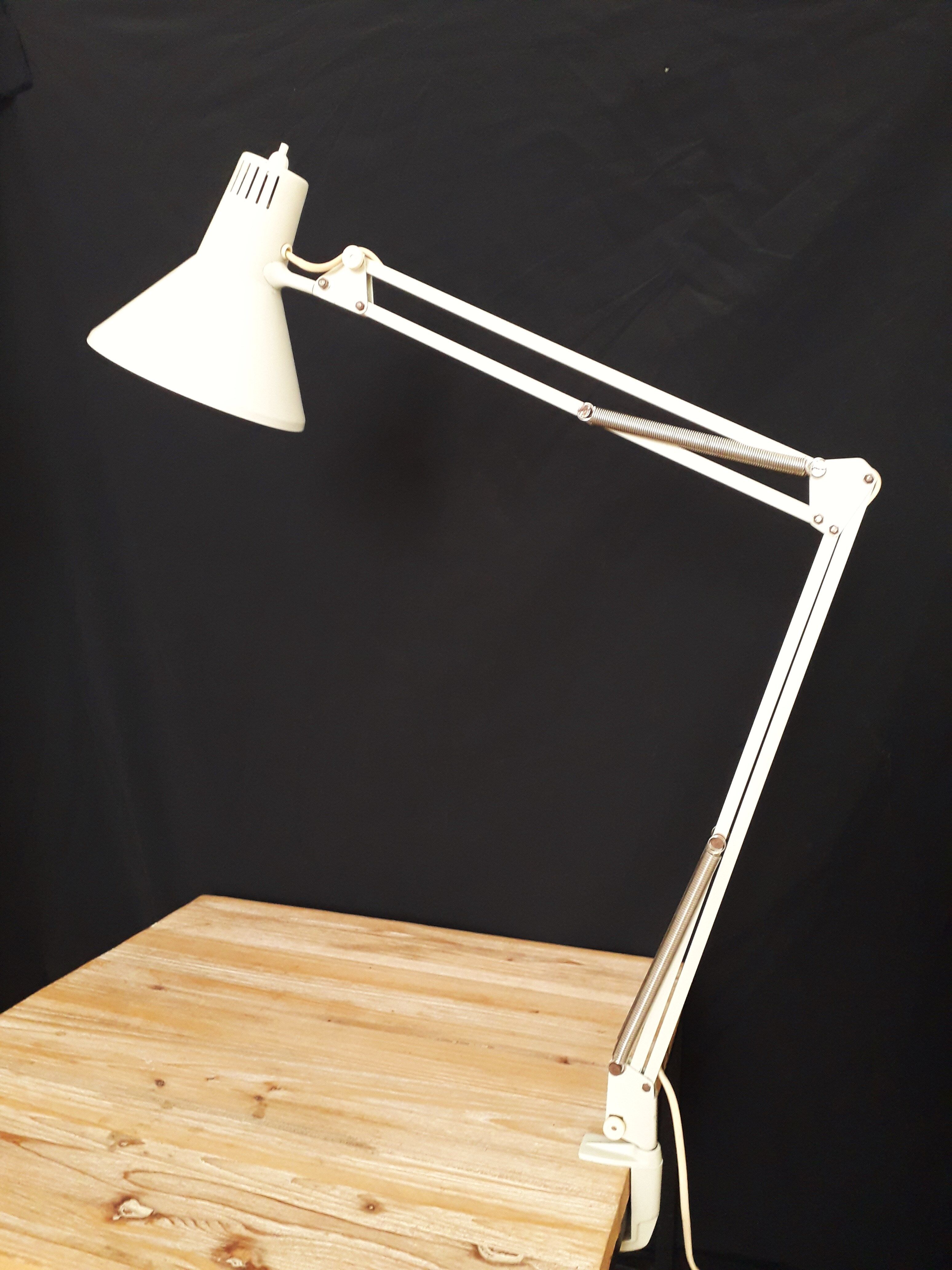 Architect's articulated lamp - 2 arms - Beige lacquered metal - 1960