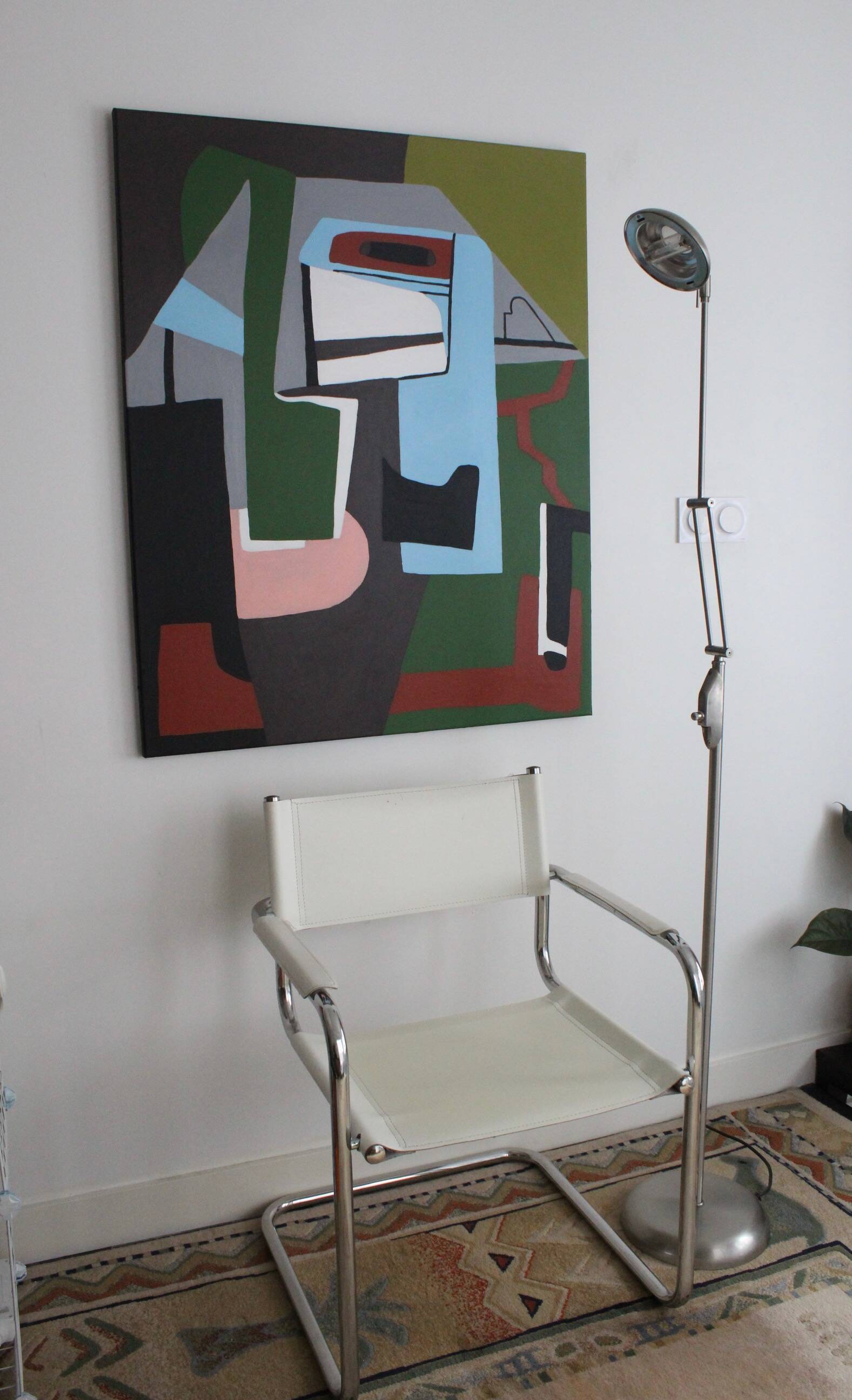 Original abstract painting "Powerful alignment" on canvas 100x81cm.