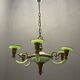 Art Deco Italian Green Opaline Glass Light Pendant