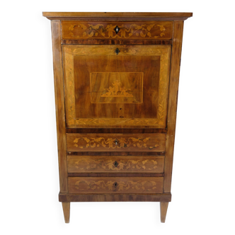 Secretary Empire Style Hand Polished Mahogany With Intarsia From 1820s