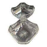 2 Saladiers en cristal taillé style Louis XVI