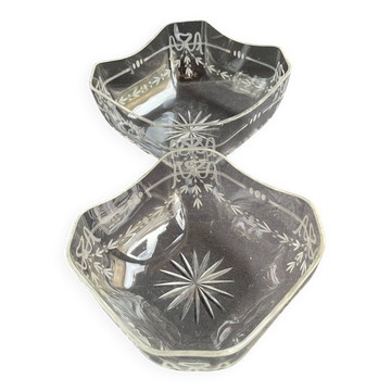 2 Louis XVI style cut crystal salad bowls