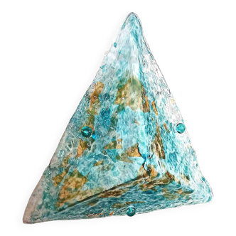 Luminaire Murano triangulaire (plafonnier ou applique) Années 70 Hauteur 48 cm
