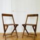 Two vintage wooden folding chairs, circa 1960