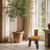 Tripod chair for children, Scandinavian brutalist chalet design.