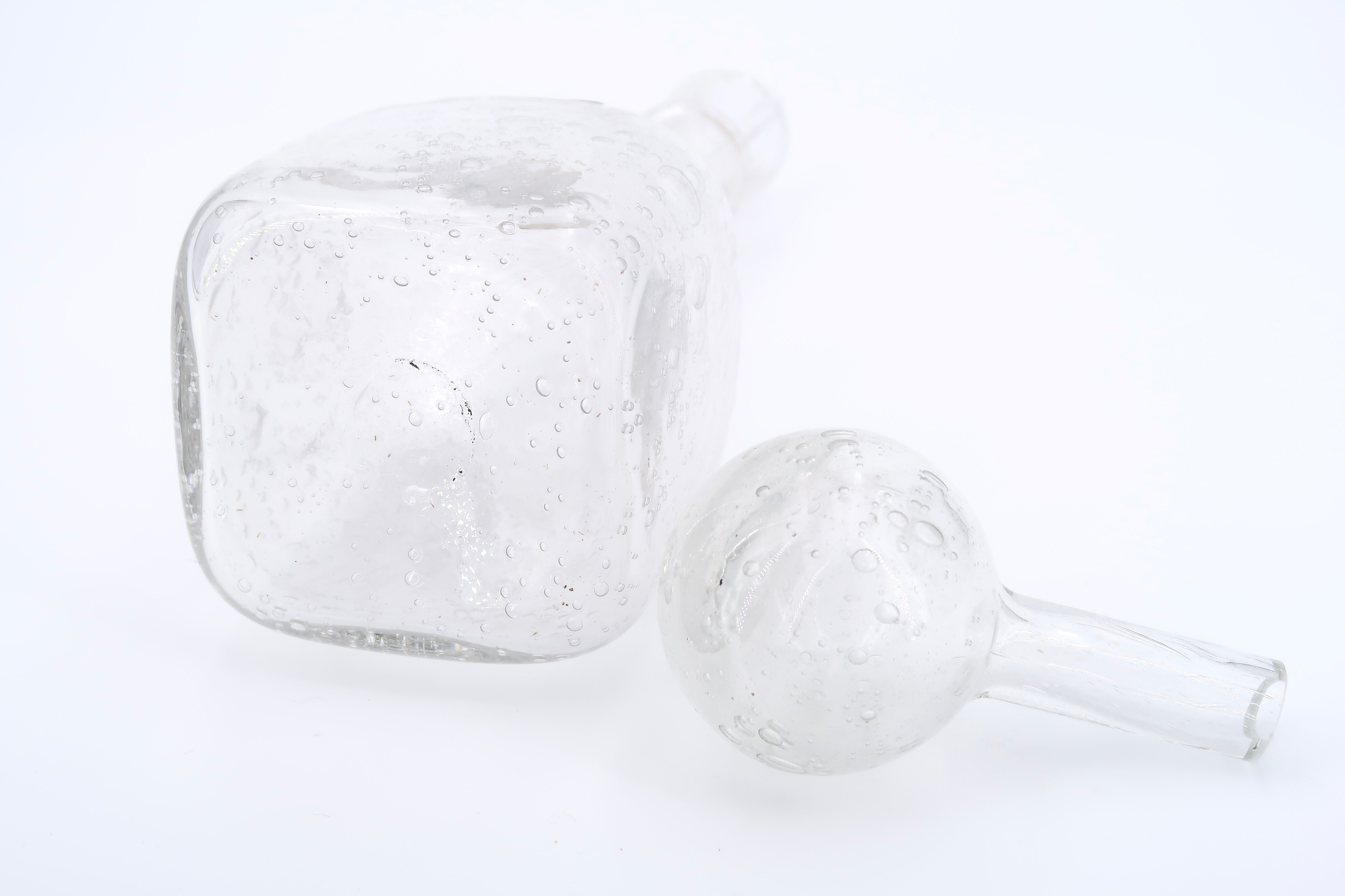 La Rochère transparent bubbled glass carafe, 70s