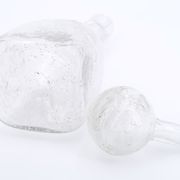 Carafe en verre bullé transparent La Rochère, années 70