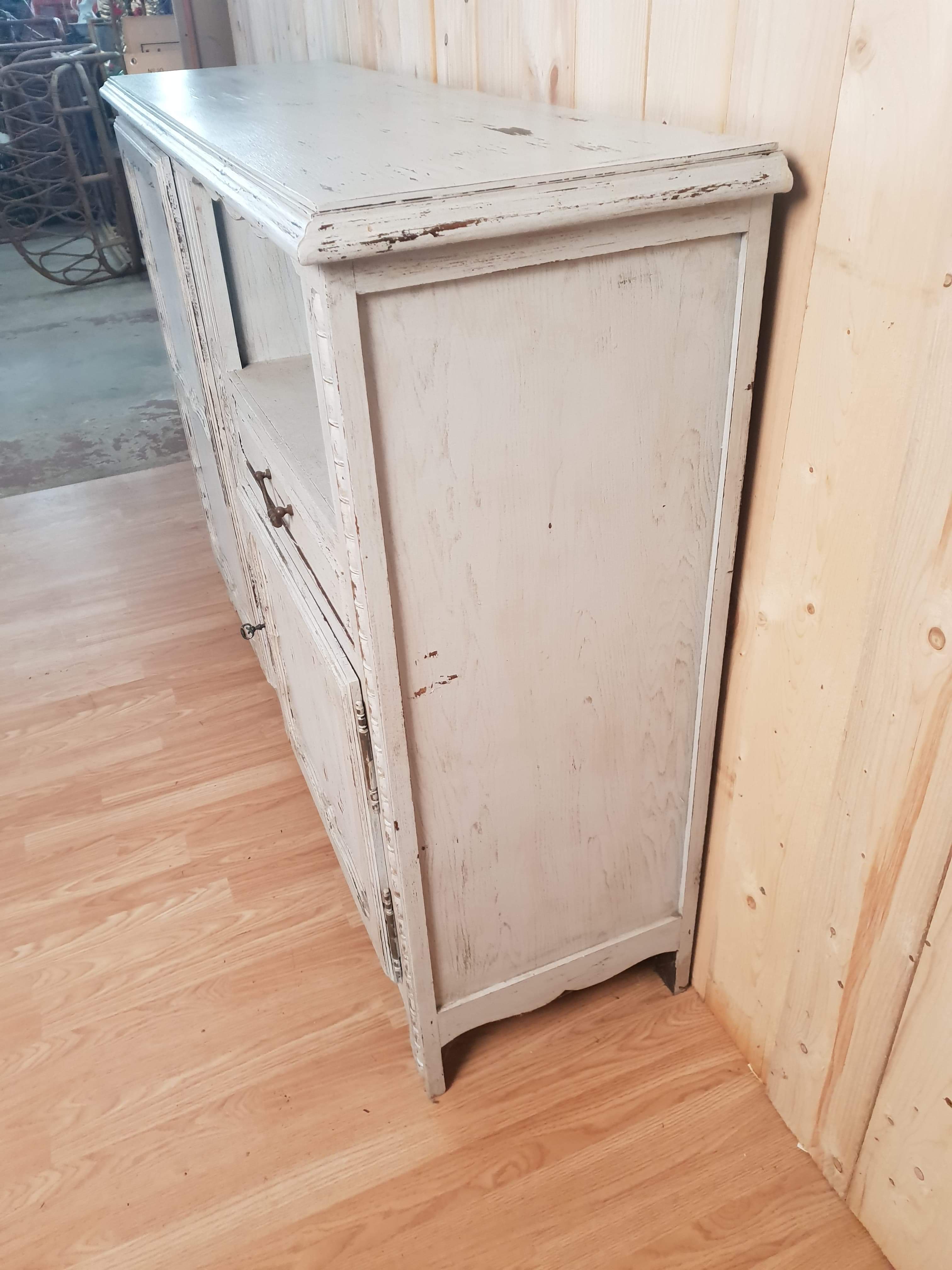 Old blue patinated buffet