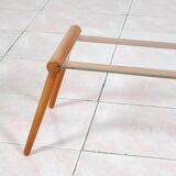 Side table by Max Kment in walnut / glass