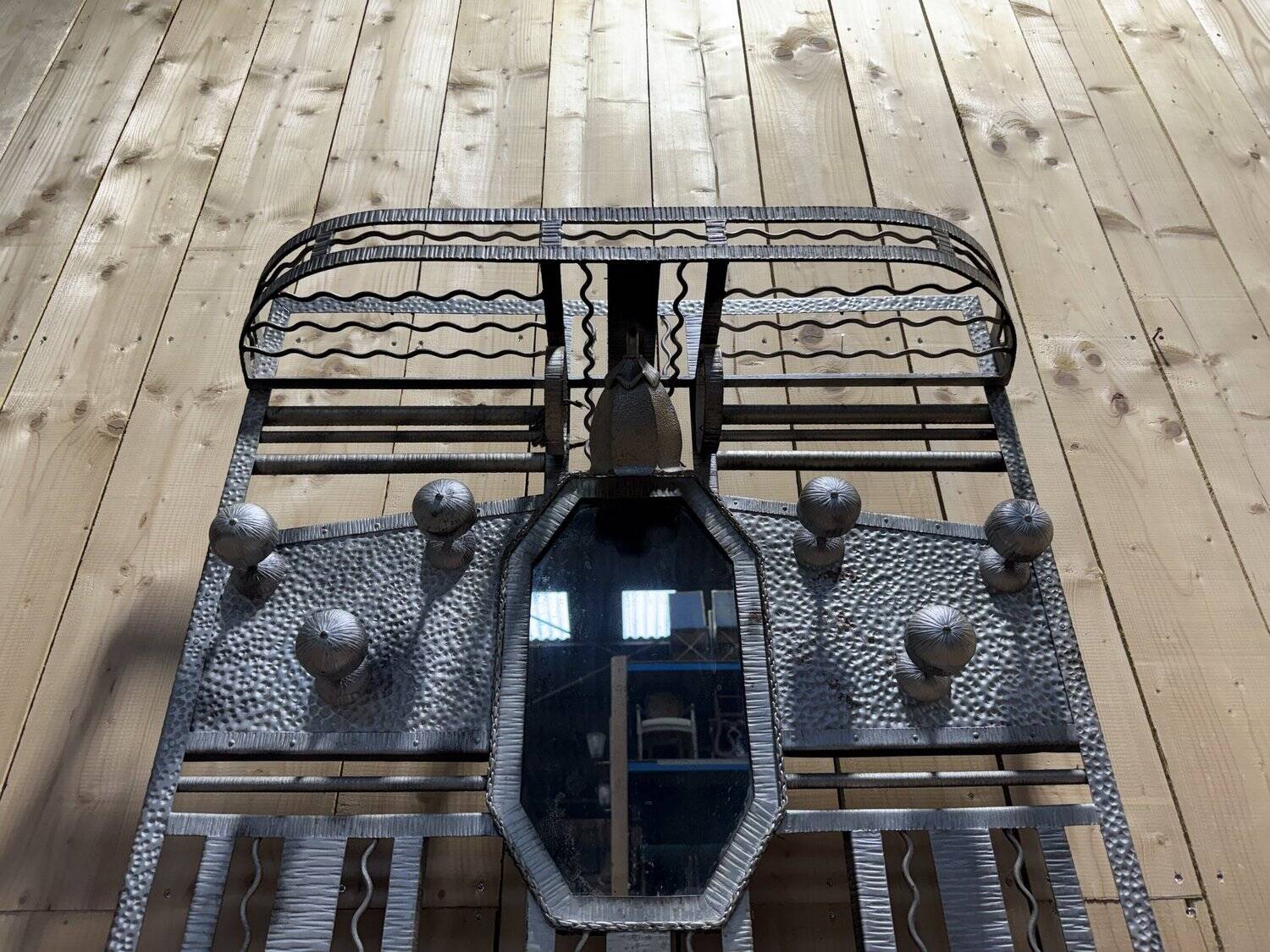 Art Deco wardrobe in hammered iron