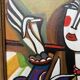 Vintage portrait de style hugó scheiber | expressionniste cubisme femme peinture à l’huile