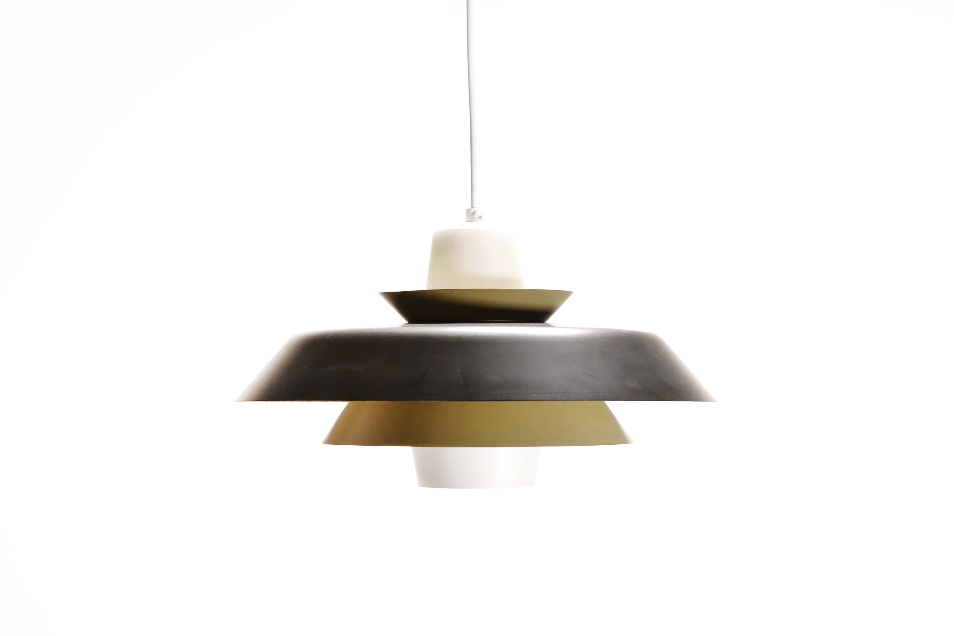 Vintage glass pendant lamp by Voss Belysning