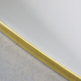 Vintage oval golden frame mirror, 70s